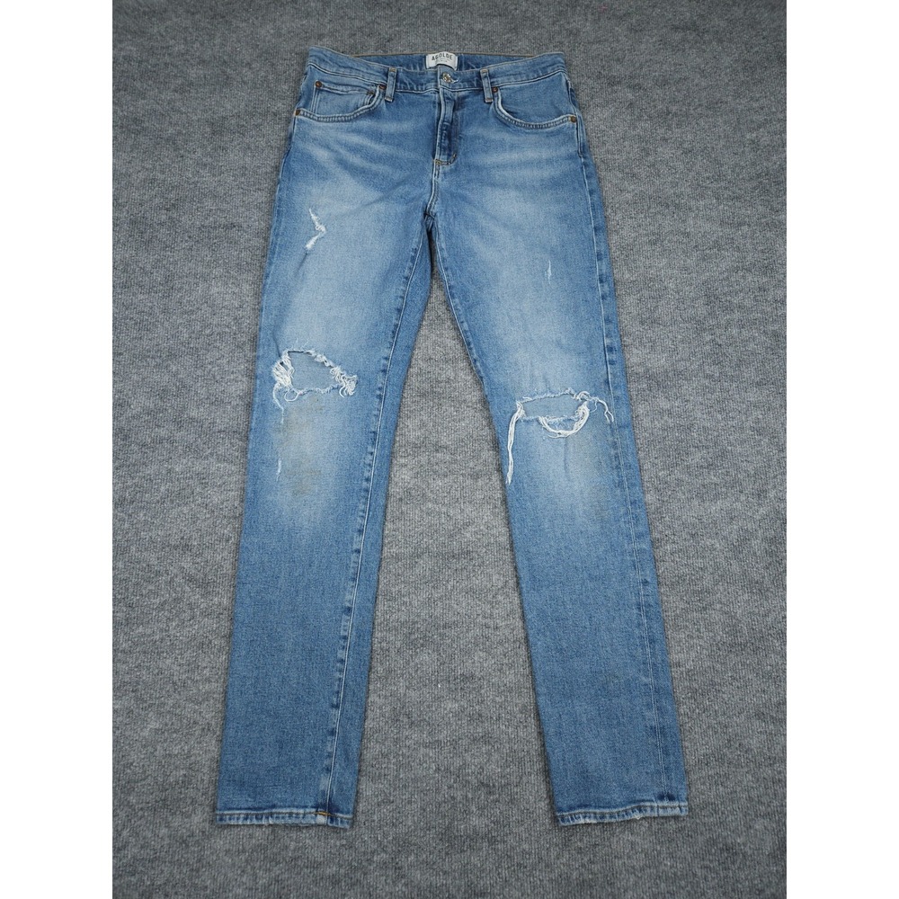AGOLDE‎ Pinch Waist Jeans Women's 31 Blue Distressed Mid-Rise